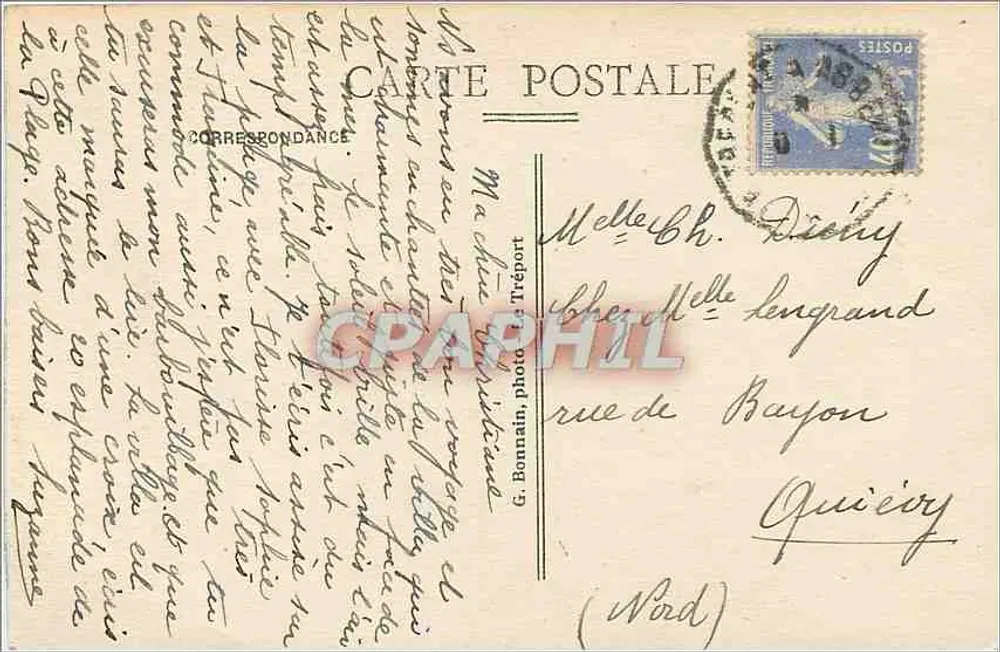 Le Tréport - De Villas op de Esplanade — G. B. - Achterkant