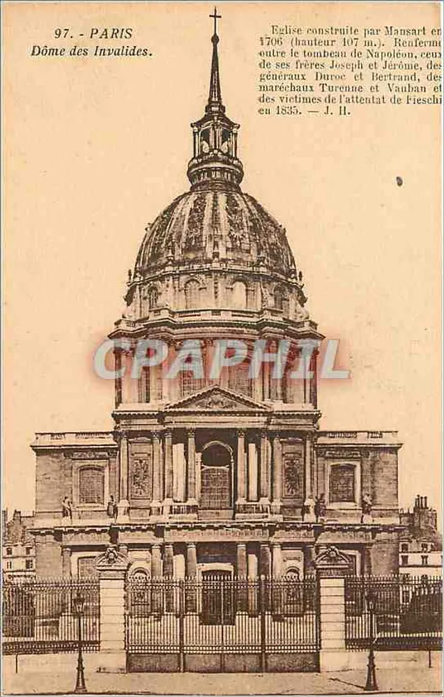 Dôme dos Invalidos — Paris — editor L. Baissot, Paris - Frente