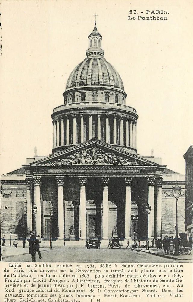 Paris - O Panteão — editor L. Boisson, n° 57 - Frente