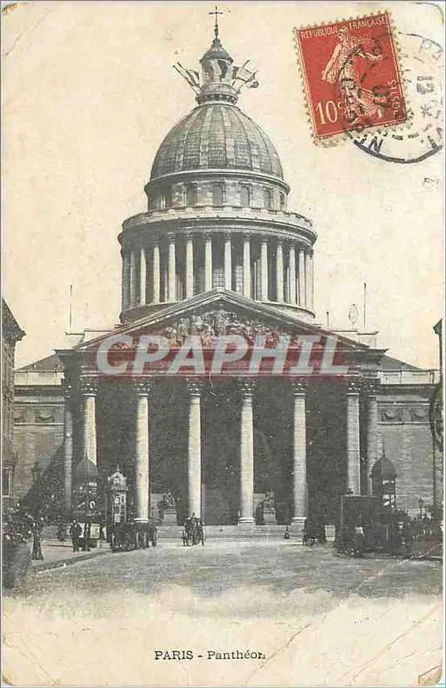 PARIS - Panteão — vista do edifício clássico com cúpula e colunatas — editor desconhecido, número de série não visível - Frente
