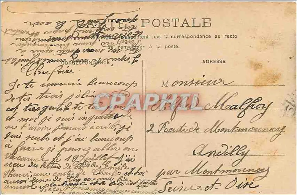 PARIS - Palais du Luxembourg — view of the garden with column — unknown publisher - Back