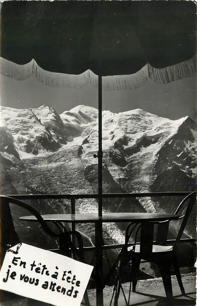 Vista dos montes nevados — Mont-Blanc — editor Annecy, número de série não visível - Frente