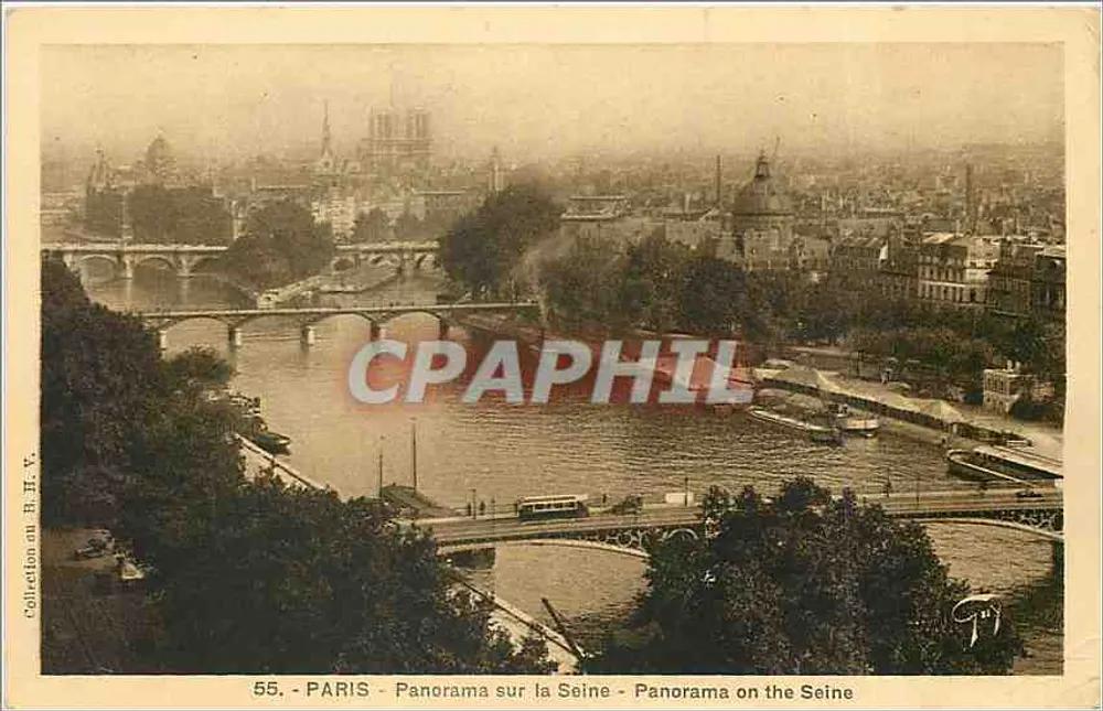 PARIS - Panorama on the Seine - Panorama on the Seine - Collection B. V. - n° 55 - Front