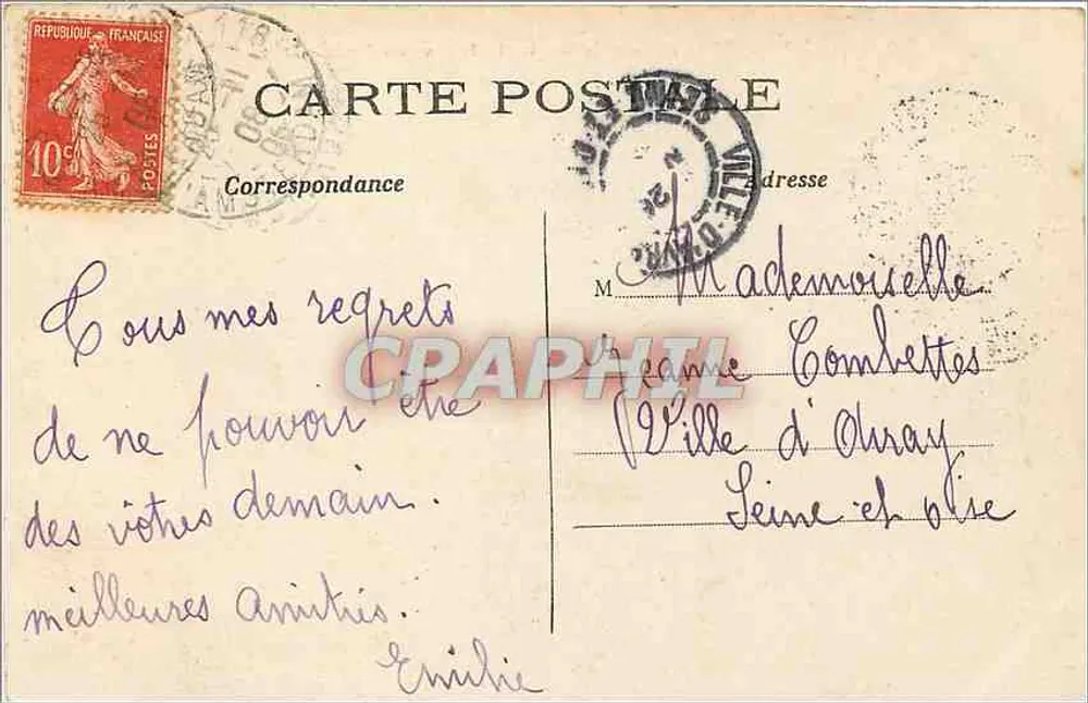 PARIS — Vue générale de la Seine vers Notre-Dame — C.M. n°925 - Verso