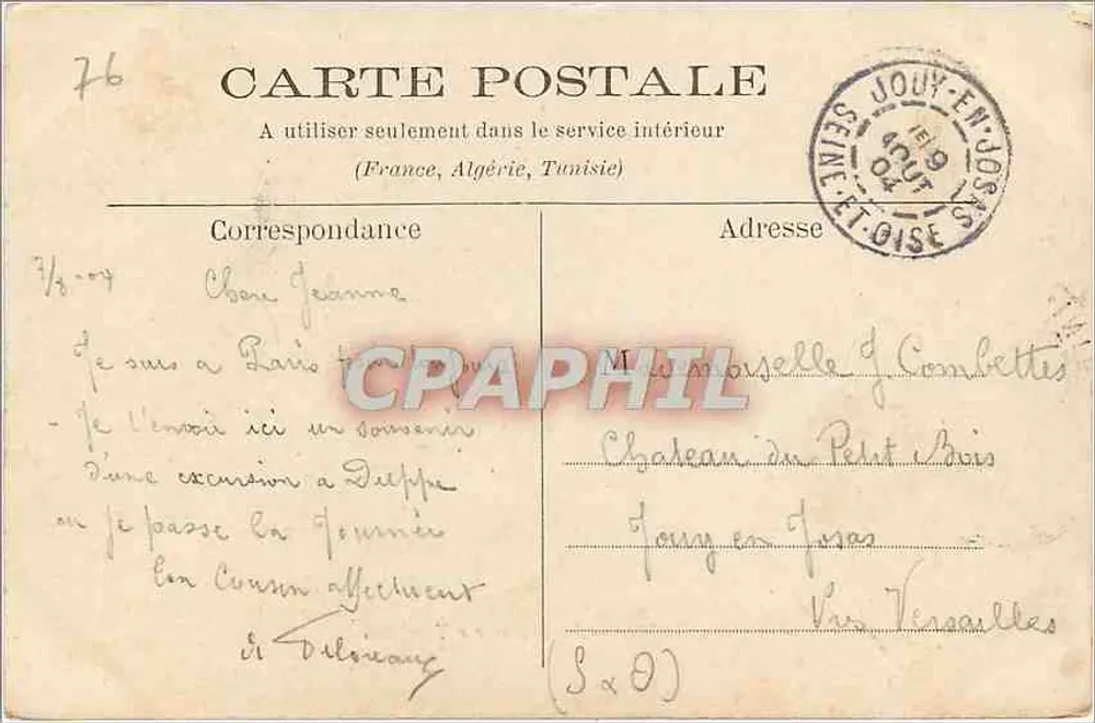 Dieppe — O Steamer « Tamise » — Editor não identificado, n° 87 - Verso