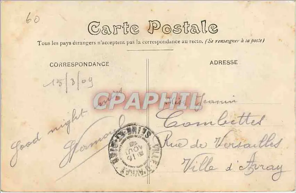 Dieppe - A Igreja de São Jacó — editor F. Marchand, n°25 - Verso