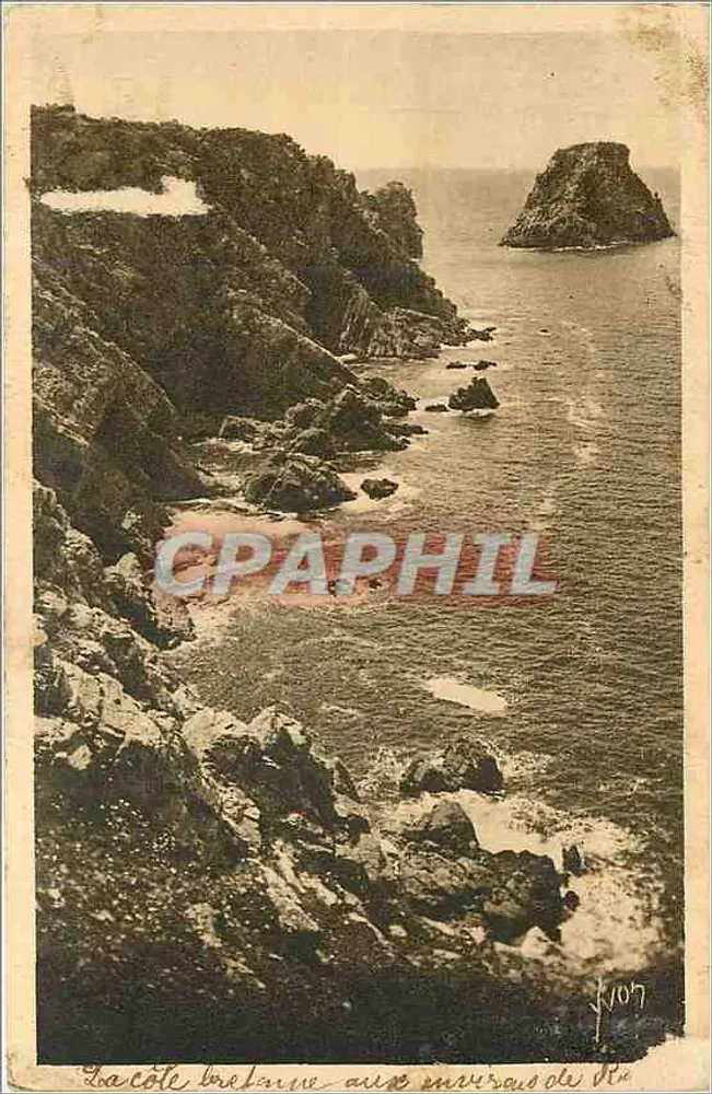 A costa da Bretanha nas proximidades de St-Pierre — Les Tas-de-Pois (Finistère) — Éditions d'Art VON, Paris - Frente