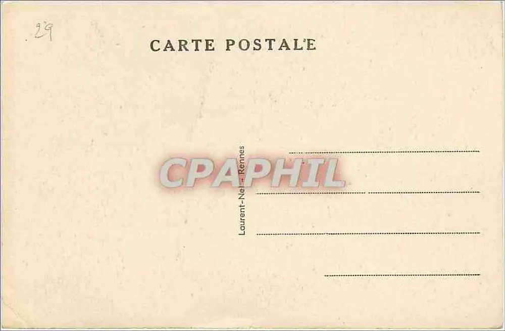 Quimperlé — Diante do leito fechado — Laurent-Nel, Rennes, n°86 - Verso
