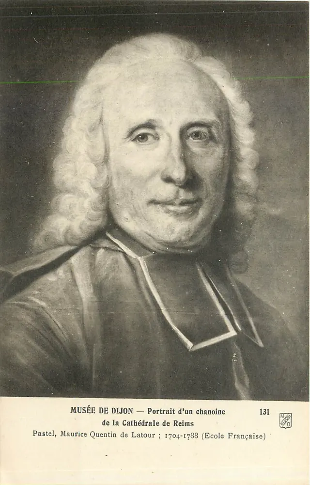 Portrait d'un chanoine — Musée de Dijon — Pastel, Maurice Quentin de Latour ; 1704-1788 (École Française) — n° 131 - Recto