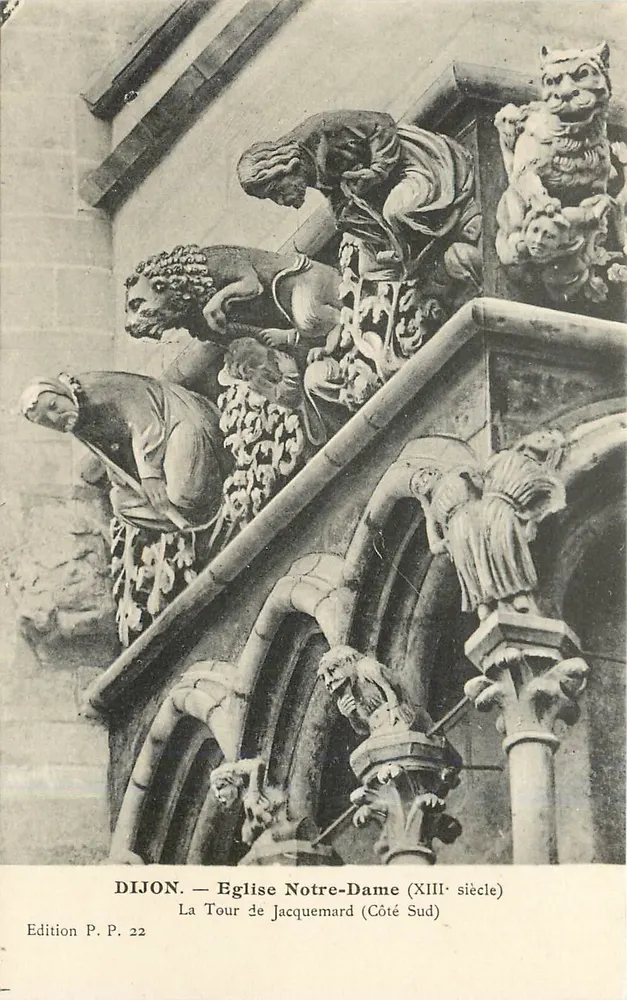 Dijon — Kirche Notre-Dame (13. Jahrhundert) — Die Jacquemard-Turm (Südseite) — Ausgabe P. P. 22 - Vorderseite