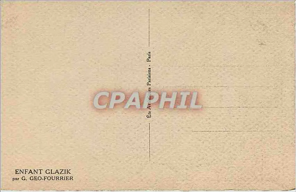 Criança Glazik — por G. Geo-Fourrier — Ét. Avantures Parisien — Paris - Verso
