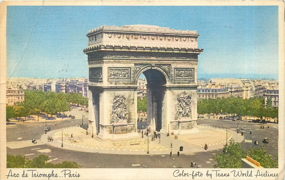 Arco do Triunfo...Paris — Color-foto by Trans World Airlines - Frente