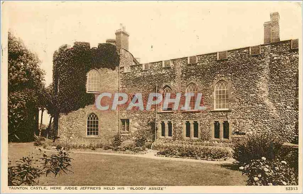 Taunton Castle — hier hielt Richter Jeffreys sein "Bloody Assize" — Photochrom Co. Ltd. n° 52313 - Vorderseite