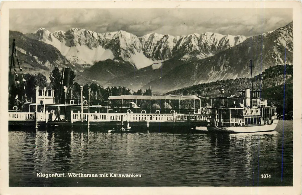 Klagenfurt. Wörthersee mit Karawanken — 1874 - Vorderseite