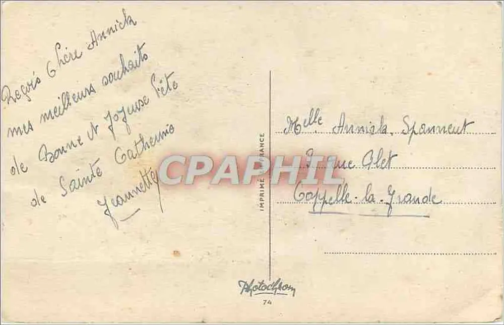 Santa Catarina — Ferradura e flores — Imprime France - Verso