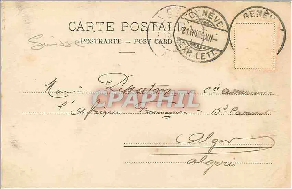Genève - Rade et Mont-Blanc — C.P.N. 1713 - Verso
