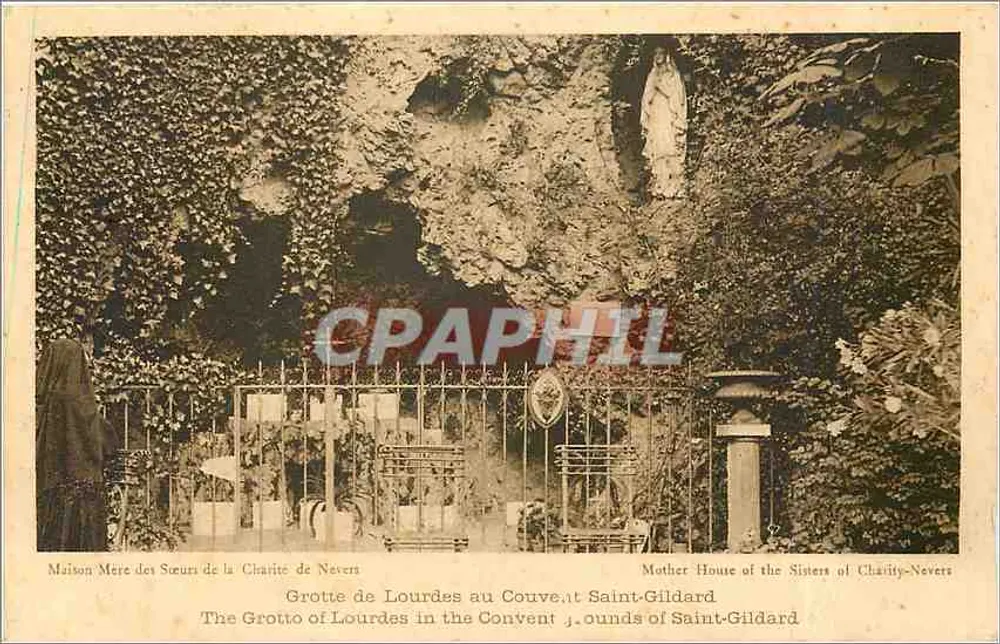 Grotte de Lourdes au Convent Saint-Gildard — Maison Mère des Sœurs de la Charité de Nevers — éditeur imprimeur De Choix - Recto