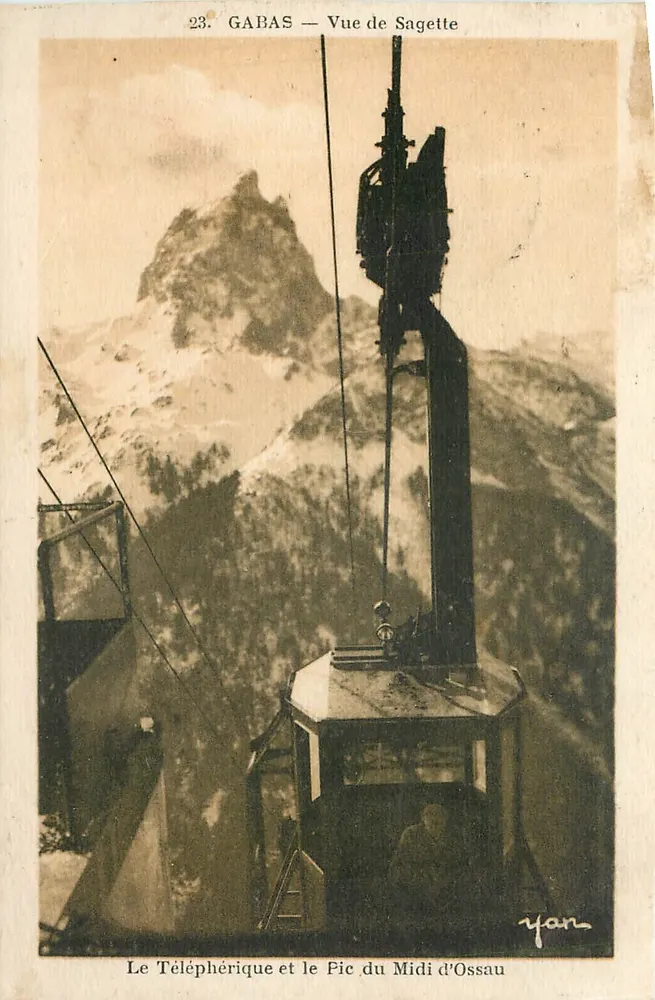 GABAS — Blick auf Sagette — Der Seilbahn und der Pic du Midi d'Ossau — Verleger Yan, Nr. 23 - Vorderseite