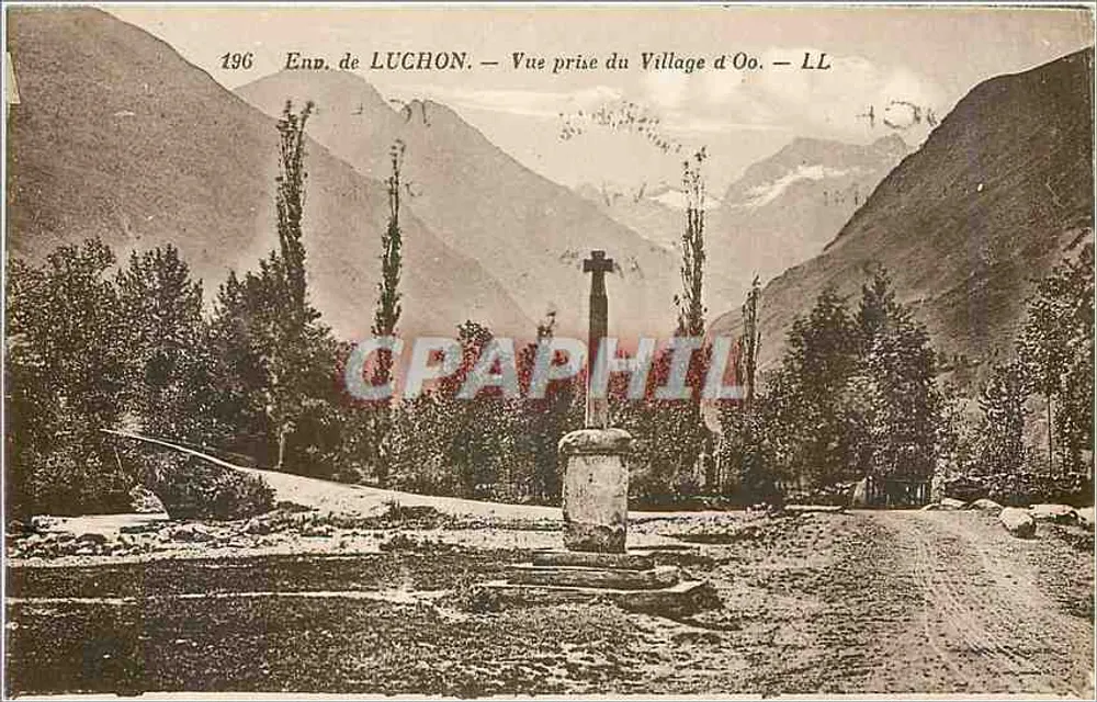 Vue du Village d'Oo — Env. de LUCHON — LL - Recto