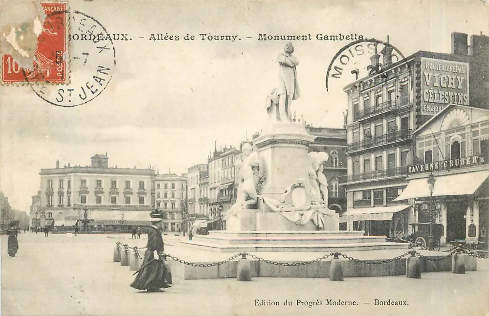 Bordeaux - Allées de Tourny - Monument Gambetta - Recto