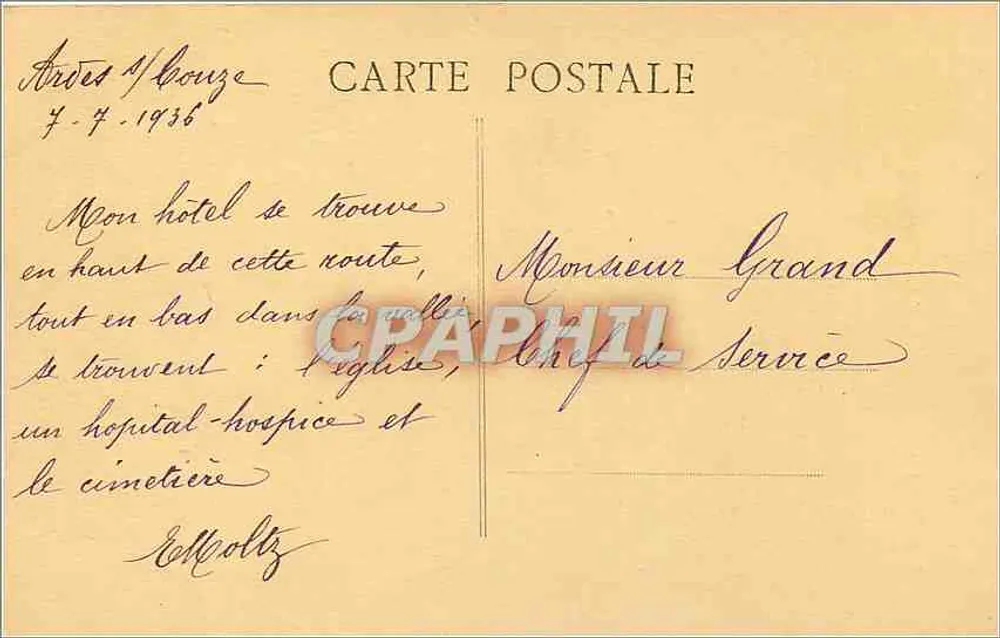 Ardes sur Couze (P.-de D.) — Nouvelle Route d'Ardes — Éditeur : P. Combier - Macon - Verso