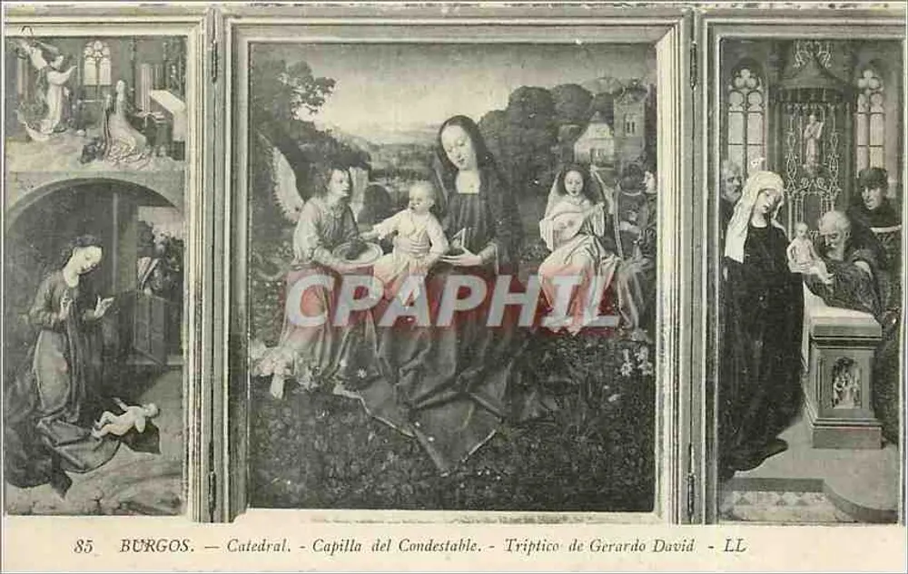 Burgos — Katedra — Kaplica Konstabela — Tryptyk Gerarda Davida — LL - Awers