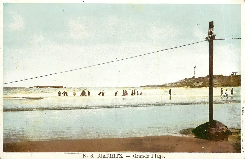 Biarritz — Grande Plage — B. Straven, VP, Édit. Toulouse Paris, n°8 - Frente