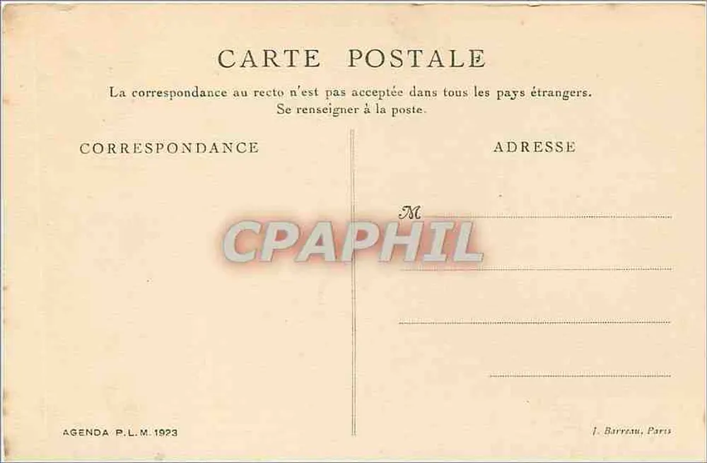 Marselha — A Catedral — Agenda P.L.M. 1923 - Verso