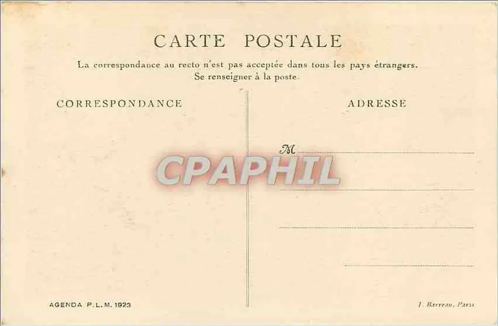 Jura — Route von St-Laurent nach Champagnole — Service d'Auto-Cars P.L.M. — Agenda P.L.M. 1923 - Rückseite