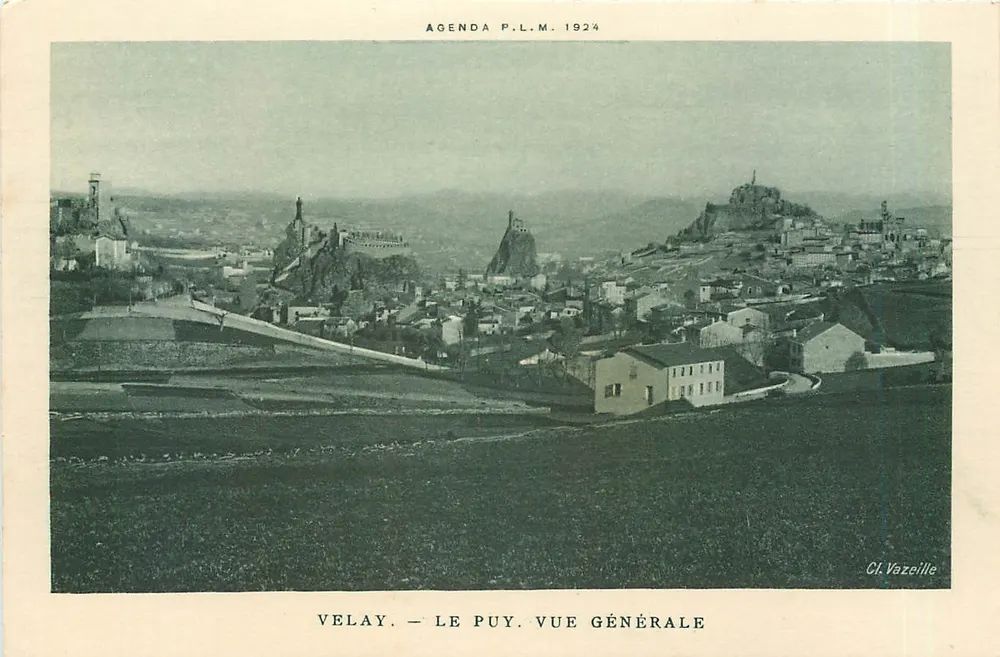 Velay — Le Puy. Algemene uitzicht — Agenda P.L.M. 1924, Cl. Vazeille - Voorkant