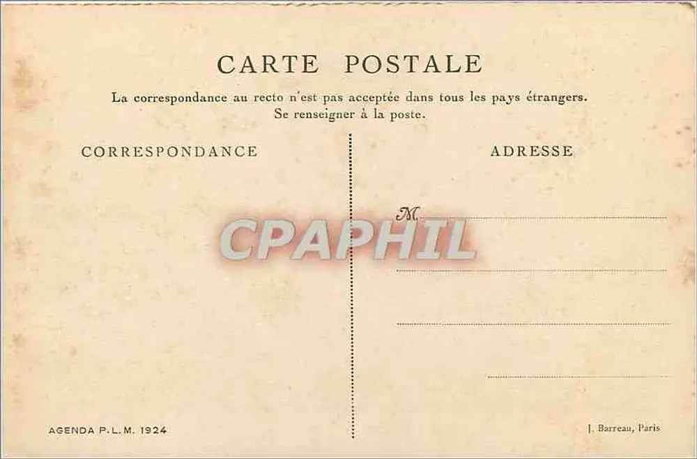 Velay — Le Puy. Algemene uitzicht — Agenda P.L.M. 1924, Cl. Vazeille - Achterkant