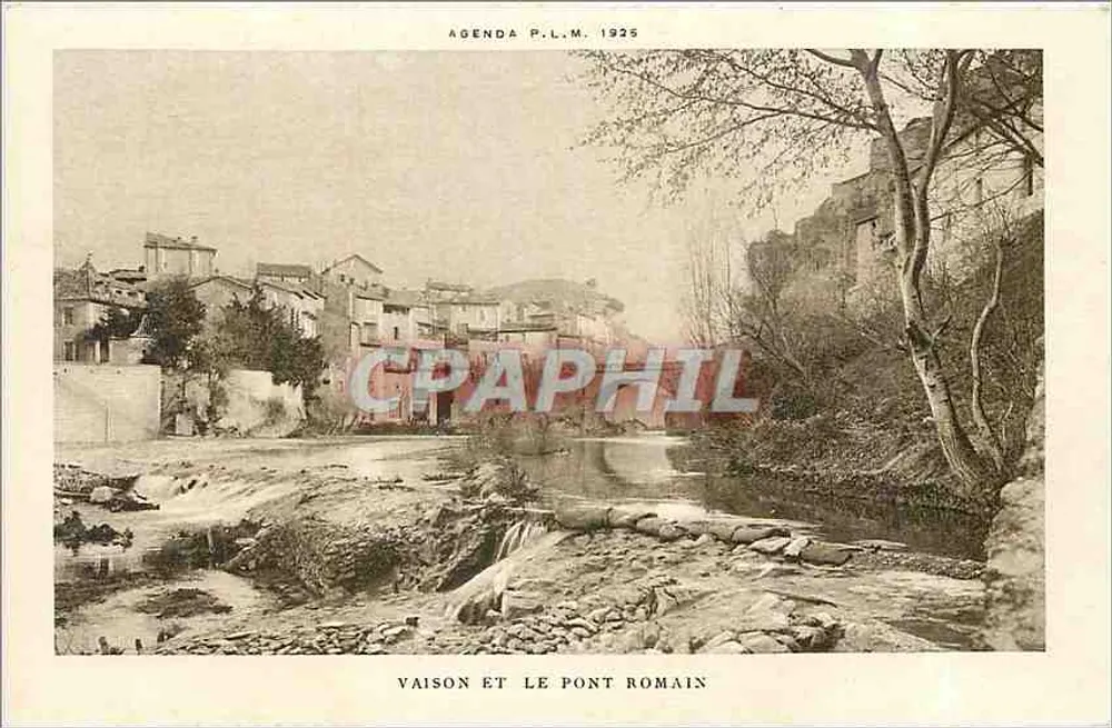 Vaison e o ponte romana — Agenda P.L.M. 1925 - Frente