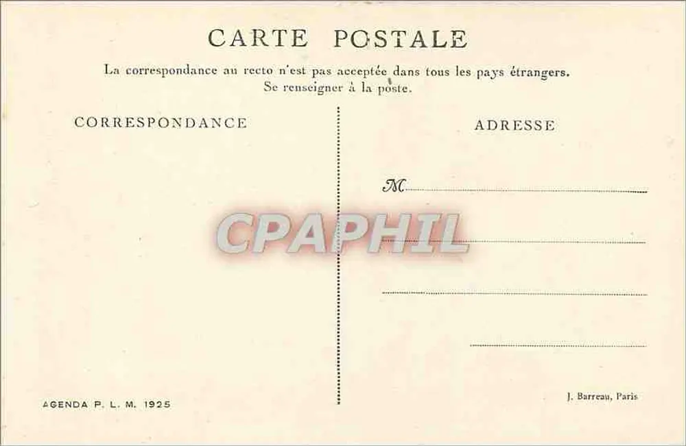 Vézelay — A Porte Neuve (século XII) — Agenda P.L.M. 1925 - Verso