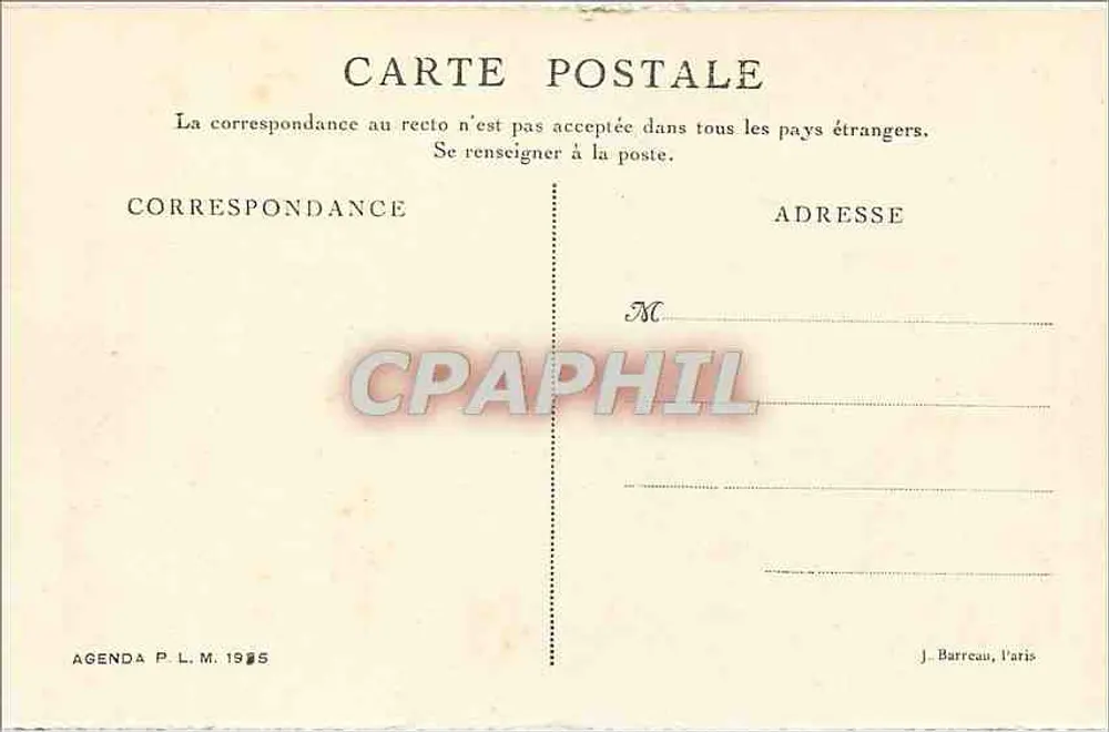 Grenoble — Margens do Isère e a Ilha do Amor — Agenda P.L.M. 1925 - Verso