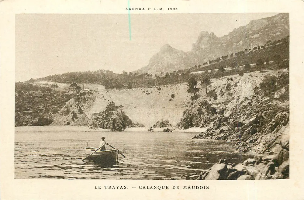 Le Trayas — Calanque de Maudois — Agenda P.L.M. 1925 - Frente