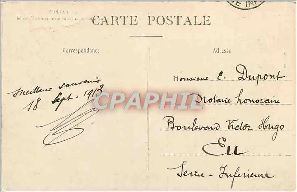 Bayeux — Ensemble de la Cathédrale, vue de l'Évêché — Call. R. D. n° 52 - Verso