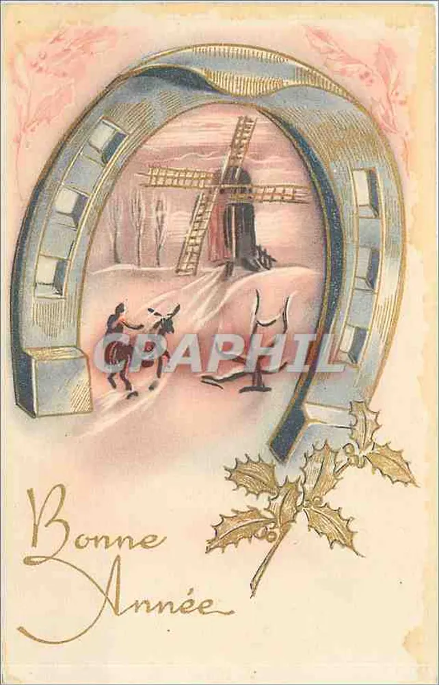 Cena invernal com moinho de vento — Série 1050 — Impressora M.O. Paris - Frente