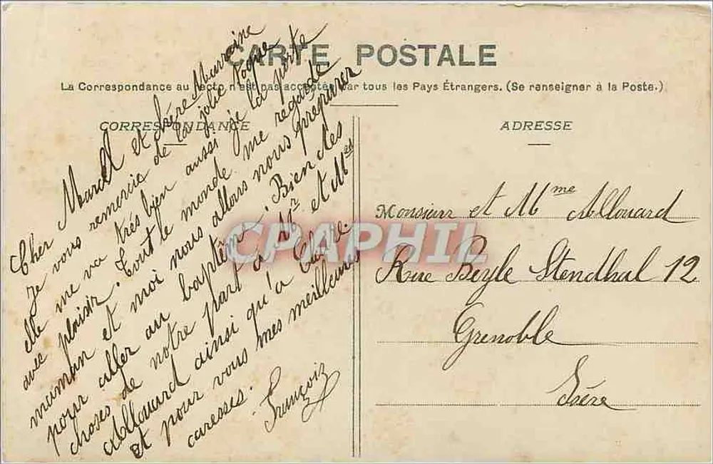 Menina escrevendo uma carta — K. S. Dijonat, série 758 — selo 10c - Verso
