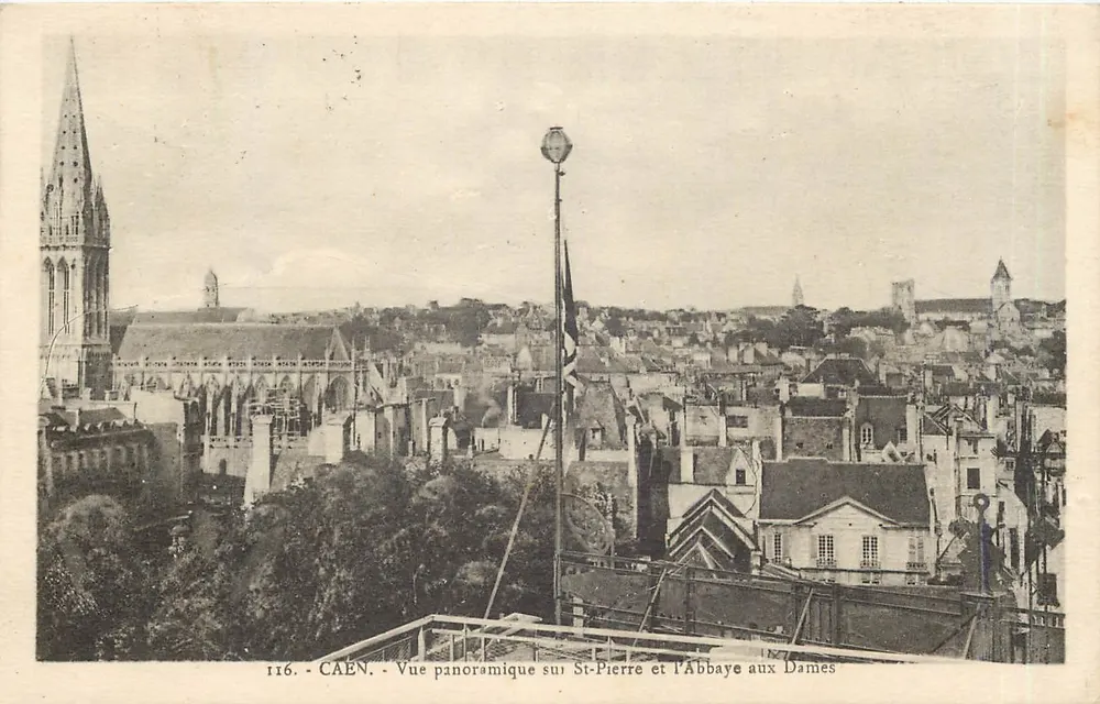 Caen - Panoramablick auf St-Pierre und Abbaye aux Dames — Nr. 116 - Vorderseite
