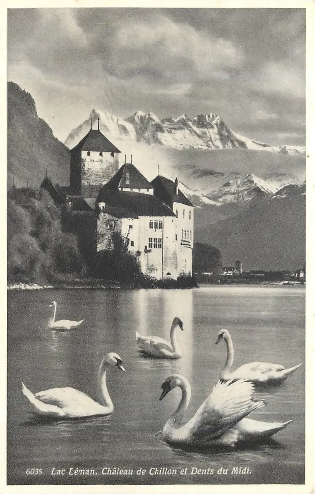 Lac Léman, Château de Chillon et Dents du Midi — n°6035 - Recto