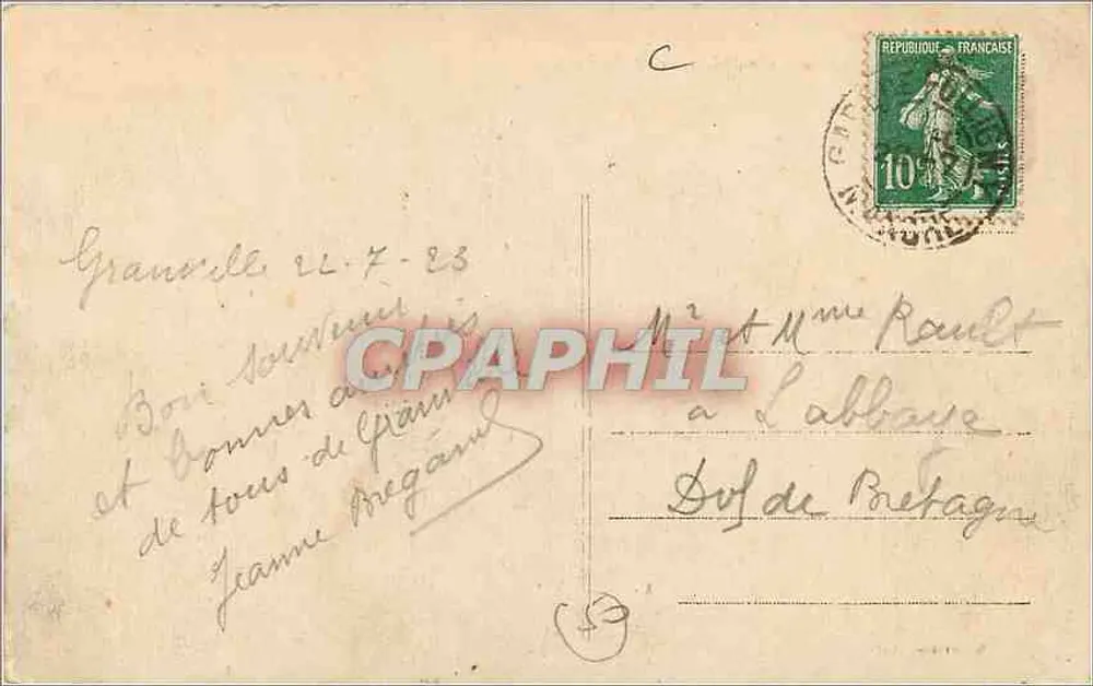 Granville — L'Hotel Normandy e la Spiaggia — R. Serrand, fotografo - Verso