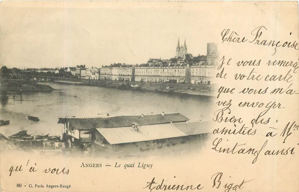 Angers — O quai Ligny — G. Paris Angers-Baugé n°80 - Frente