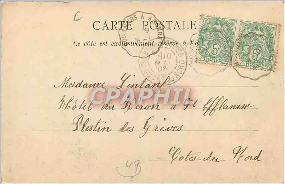 Angers — O quai Ligny — G. Paris Angers-Baugé n°80 - Verso