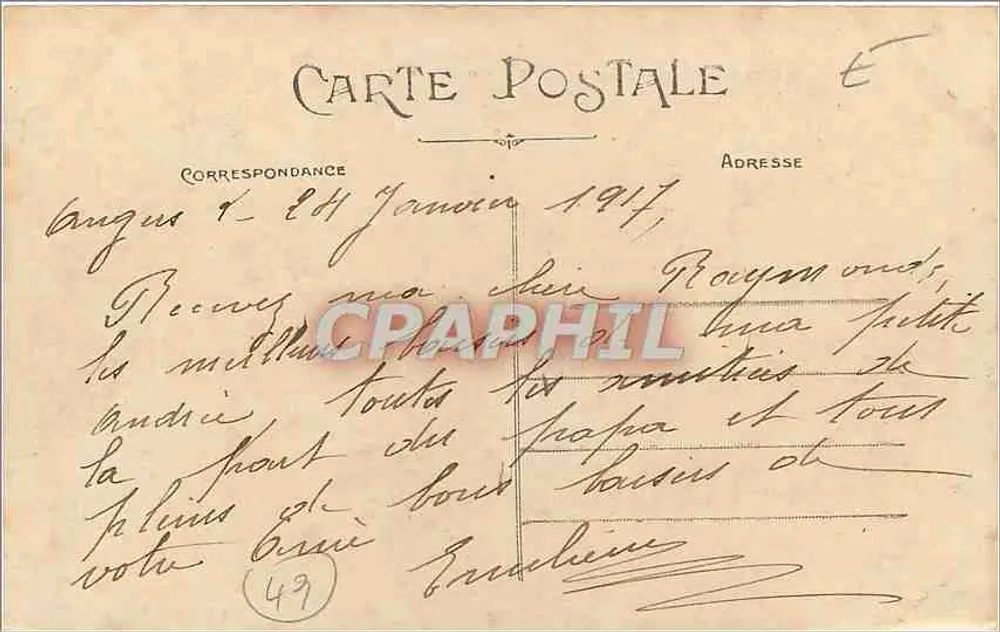 Angers — Le Pont de la Haute-Chaine — La Place Larochehouault — A. B. - Verso
