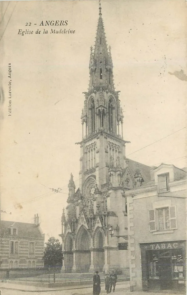 Angers — Igreja da Madeleine — Edição Laroue, Angers - Frente