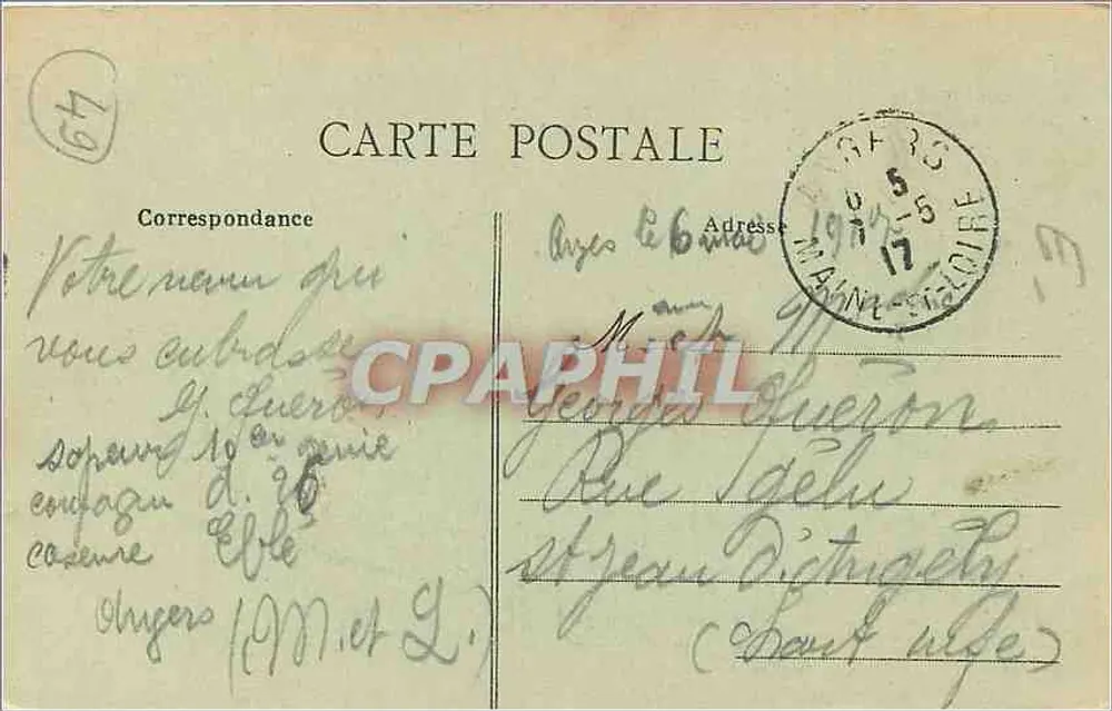 Angers — Igreja da Madeleine — Edição Laroue, Angers - Verso