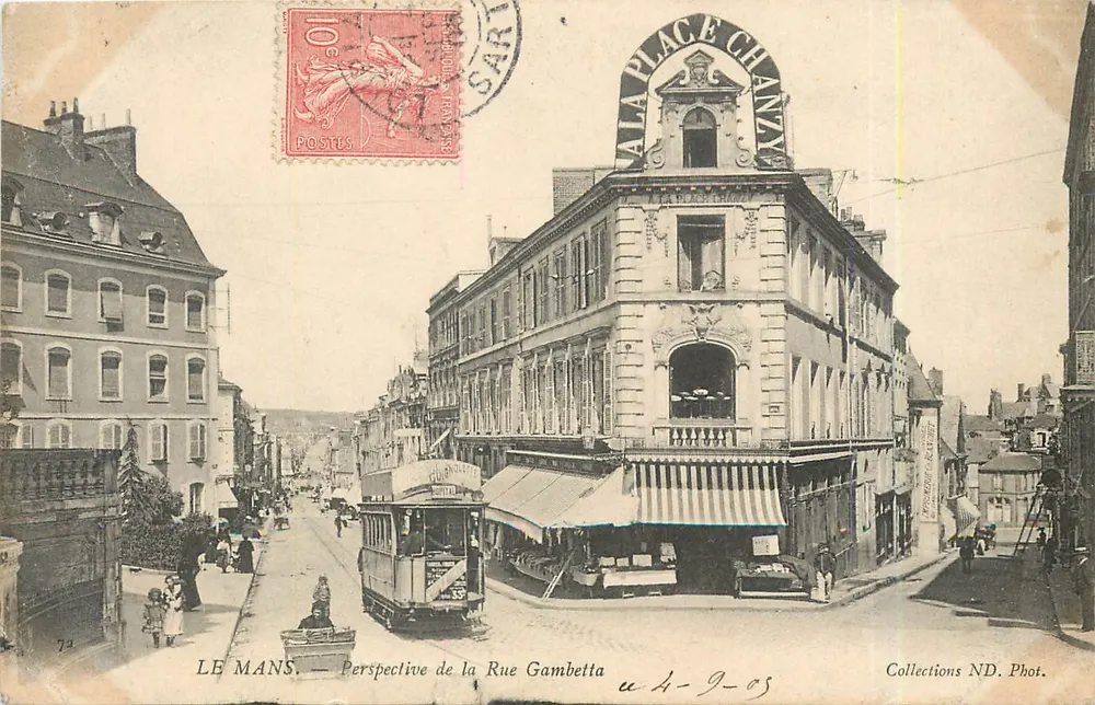 Le Mans — Perspectiva da Rue Gambetta — Coleções ND. Fot. - Frente