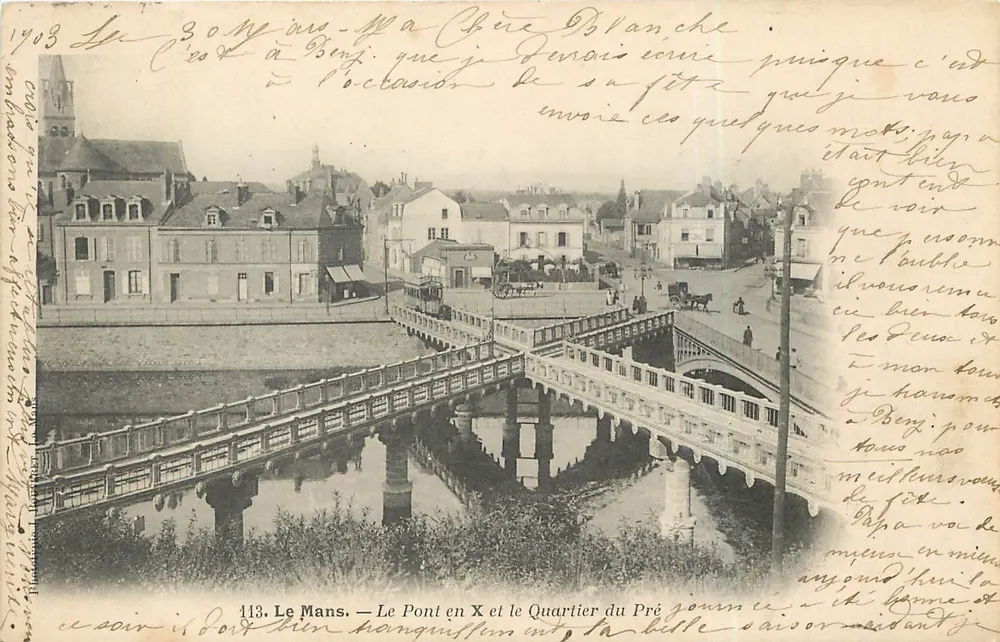 Le Mans — O Ponte em X e o Bairro do Pré — Editor anônimo, n° 113 - Frente