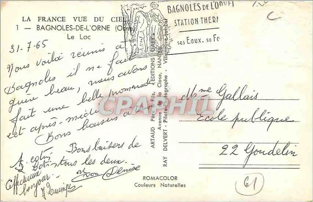 Bagnolles-de-l'Orne — Lago — Edições Artaud Père & Fils - Verso