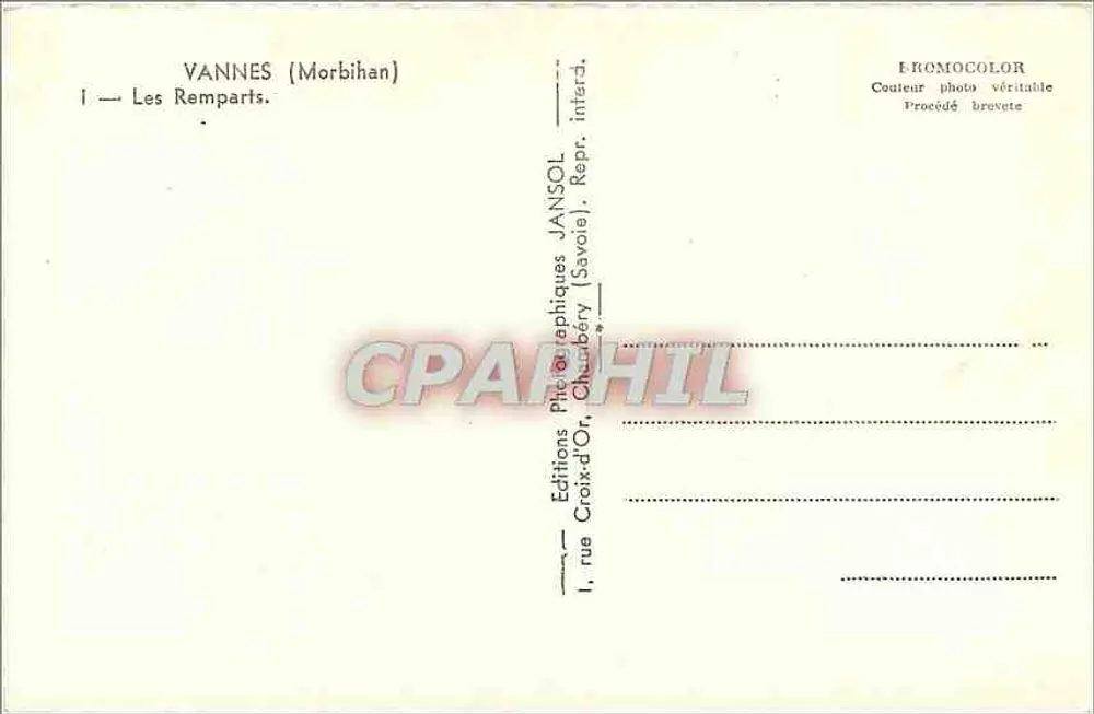Vannes (Morbihan) — Os Muros — Jansol - Verso